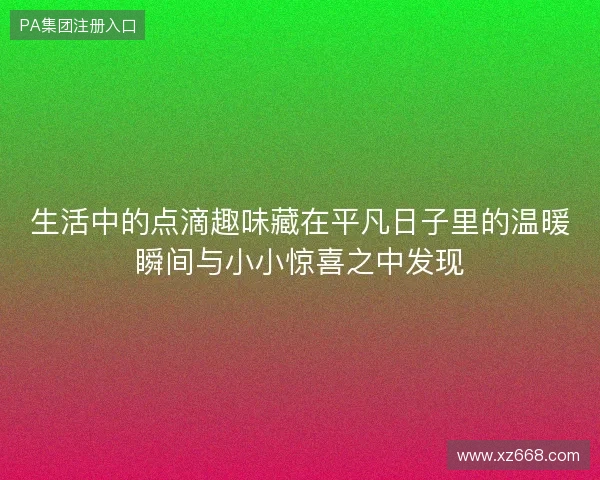 生活中的点滴趣味藏在平凡日子里的温暖瞬间与小小惊喜之中发现